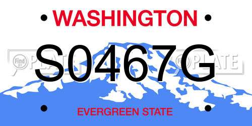 S0467G Washington License Plate