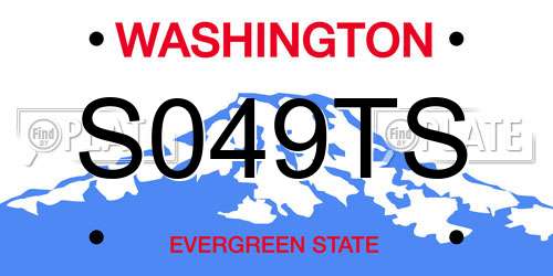 S049TS Washington License Plate