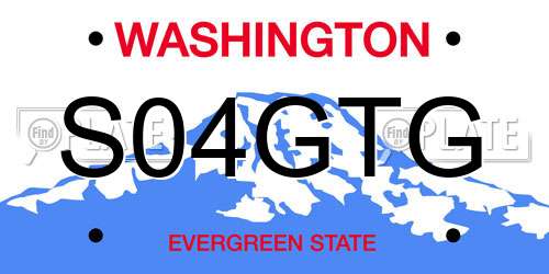 S04GTG Washington License Plate