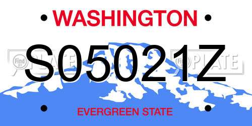 S05021Z Washington License Plate