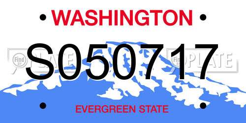 S050717 Washington License Plate