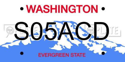 S05ACD Washington License Plate