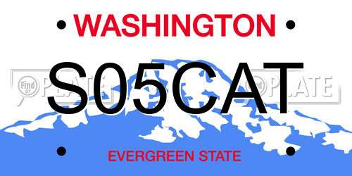 S05CAT Washington License Plate