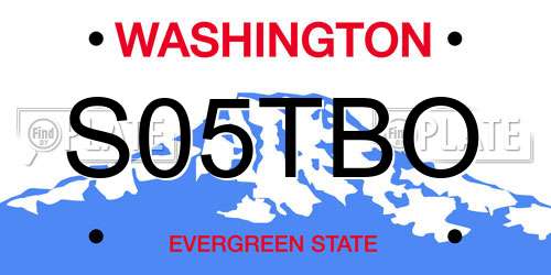S05TBO Washington License Plate