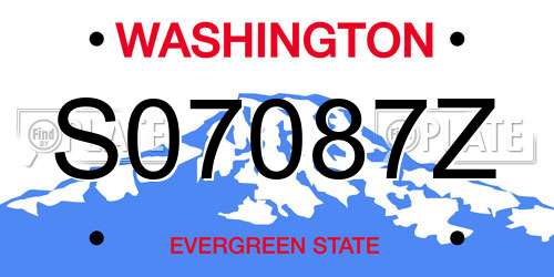 S07087Z Washington License Plate