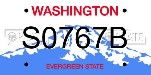 S0767B Washington License Plate