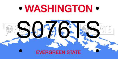 S076TS Washington License Plate