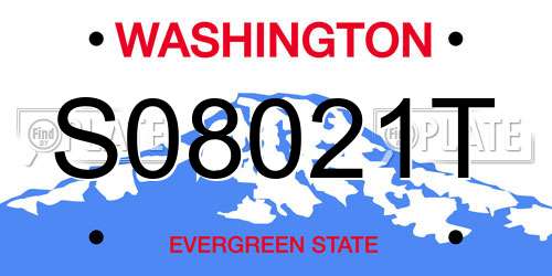 S08021T Washington License Plate