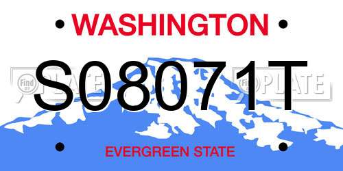 S08071T Washington License Plate