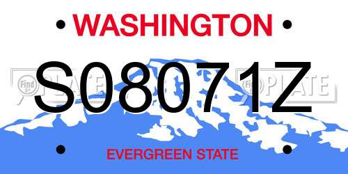 S08071Z Washington License Plate