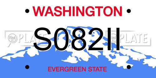 S082II Washington License Plate