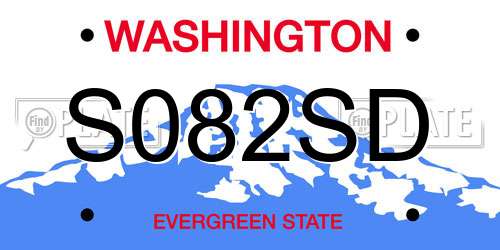S082SD Washington License Plate