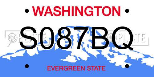 S087BQ Washington License Plate