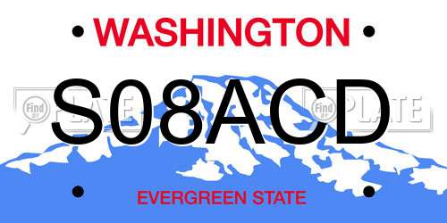 S08ACD Washington License Plate