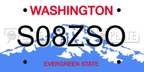 S08ZSO Washington License Plate