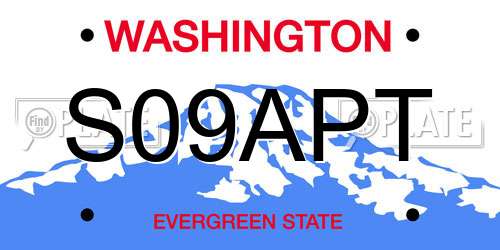 S09APT Washington License Plate