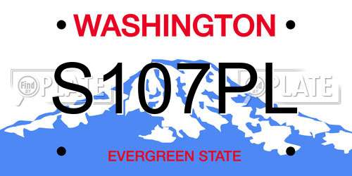 S107PL Washington License Plate