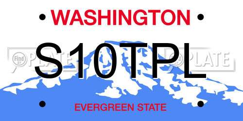 S10TPL Washington License Plate