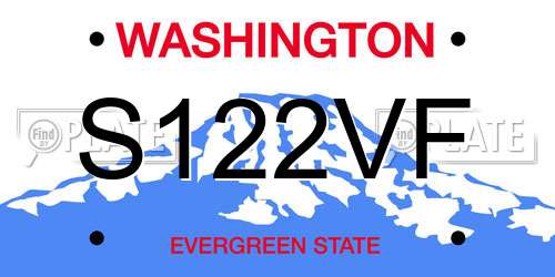 S122VF Washington License Plate