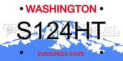 S124HT Washington License Plate
