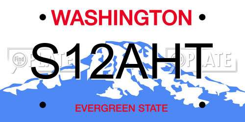 S12AHT Washington License Plate