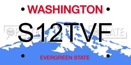 S12TVF Washington License Plate