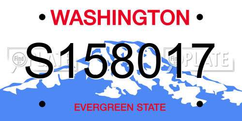 S158017 Washington License Plate