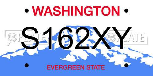 S162XY Washington License Plate