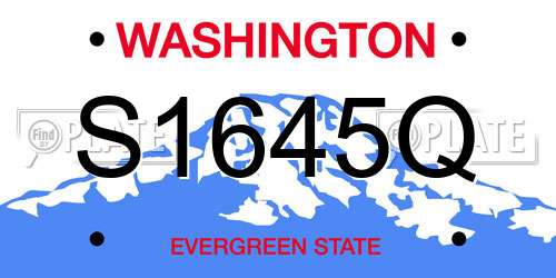 S1645Q Washington License Plate