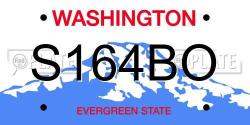 S164BO Washington License Plate