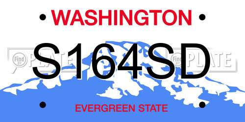 S164SD Washington License Plate