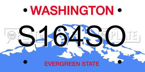 S164SO Washington License Plate