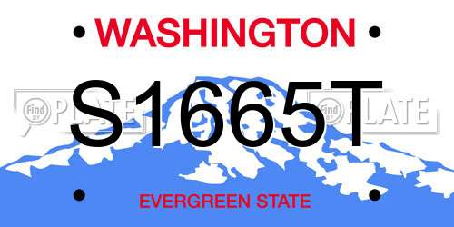 S1665T Washington License Plate