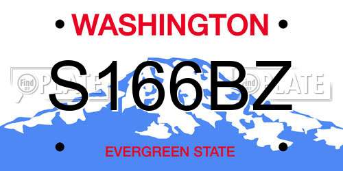 S166BZ Washington License Plate