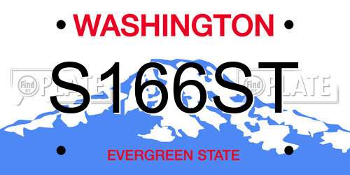 S166ST Washington License Plate