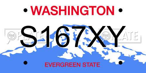 S167XY Washington License Plate