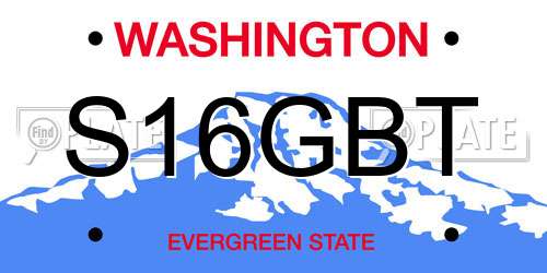 S16GBT Washington License Plate