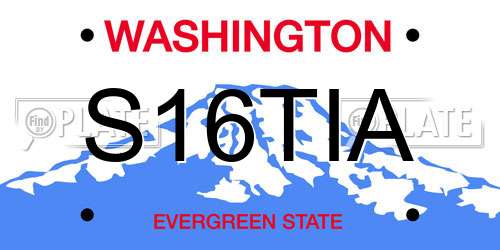 S16TIA Washington License Plate