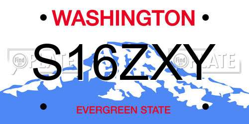 S16ZXY Washington License Plate