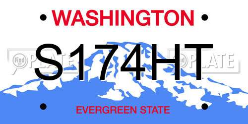 S174HT Washington License Plate
