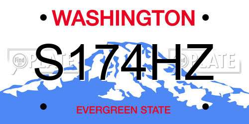 S174HZ Washington License Plate