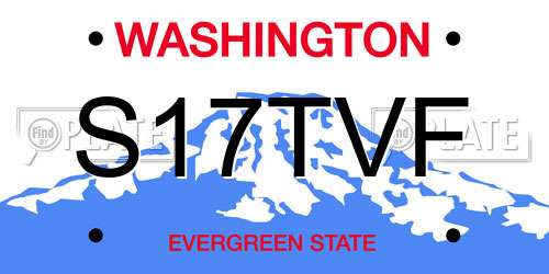 S17TVF Washington License Plate