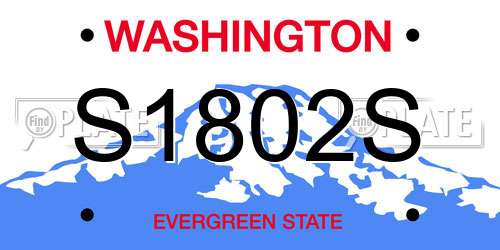 S1802S Washington License Plate