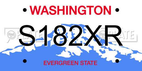 S182XR Washington License Plate