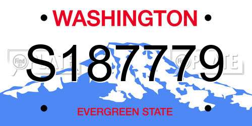 S187779 Washington License Plate