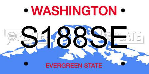 S188SE Washington License Plate