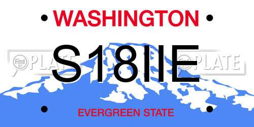 S18IIE Washington License Plate