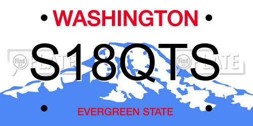 S18QTS Washington License Plate