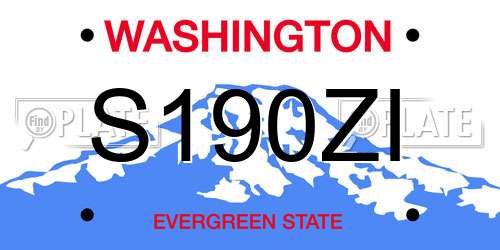 S190ZI Washington License Plate