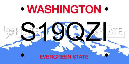 S19QZI Washington License Plate